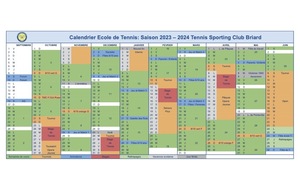 Calendrier saison 2023-2024